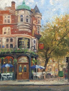 kinkade Painting - Bloomsbury Cafe Thomas Kinkade